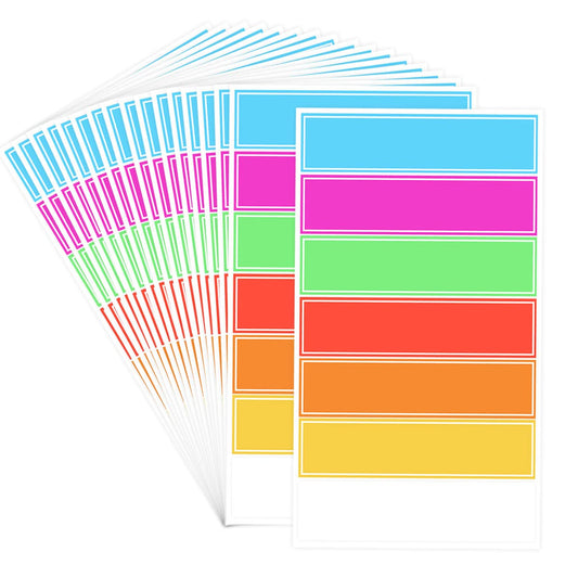 Rectangular Color Coding Label Stickers, 1×4 Inch Printable Adhesive Home Moving Stickers Name Tags Labels for Home,Office School Supplies,Inventory Organize, File Classification.(280 Pcs)