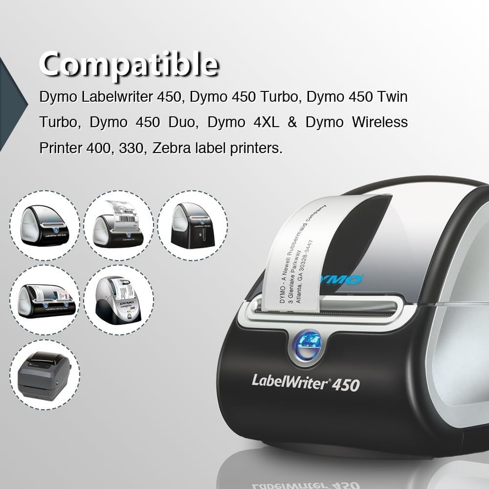 BETCKEY - Compatible DYMO 30332 (1" x 1") Square Multipurpose Labels - Compatible with DYMO Labelwriter 450, 4XL, NOT FIT 550 & 5XL [2 Rolls/1500 Labels] 02-rolls (1500 Labels)