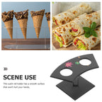 2holes Ice Cream Cone Stand Sushi Roll Holder with Stylish Dessert Display Rack for Parties Restaurants and Events Easy to Clean and Maintain 14.00X7.20X7.00CM
