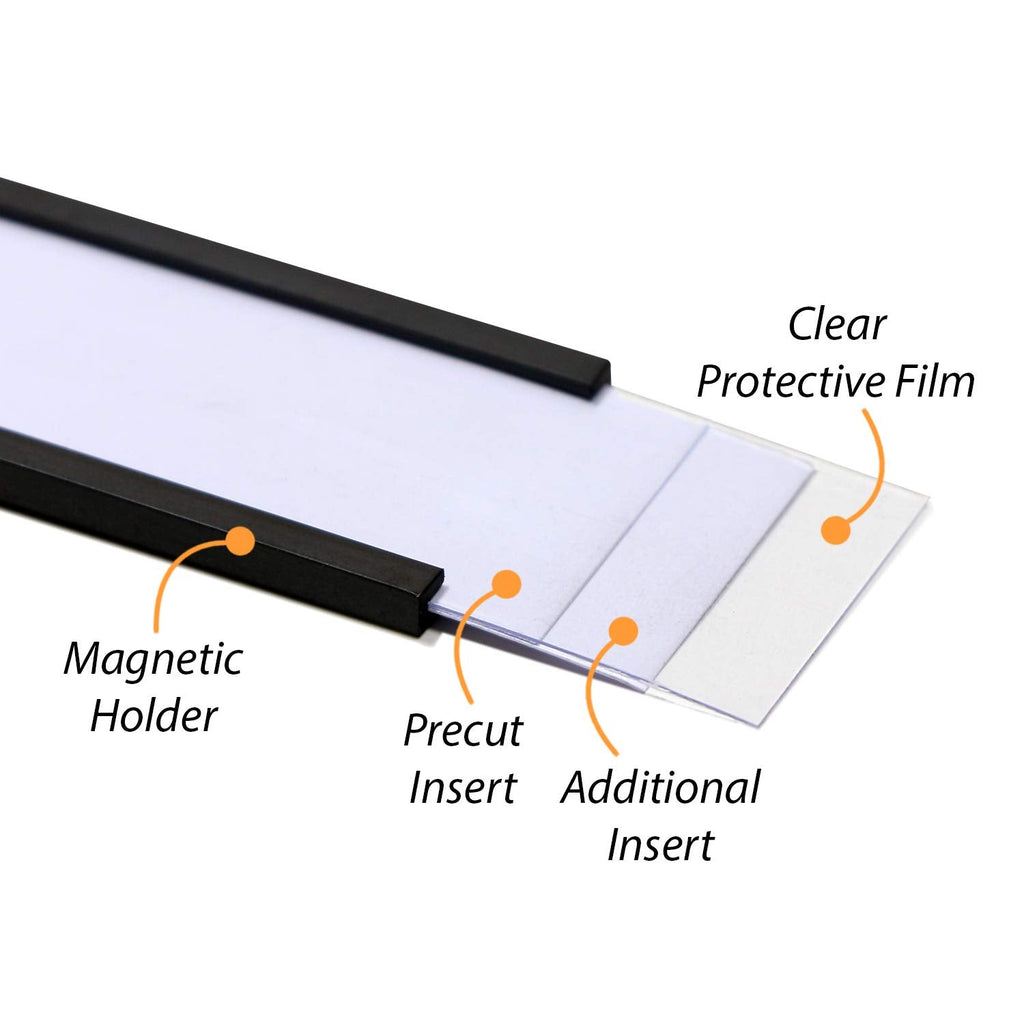 SmartSign Pack of 25 Magnetic"C" Channel Label Holders | 1" x 3" 1" x 3"