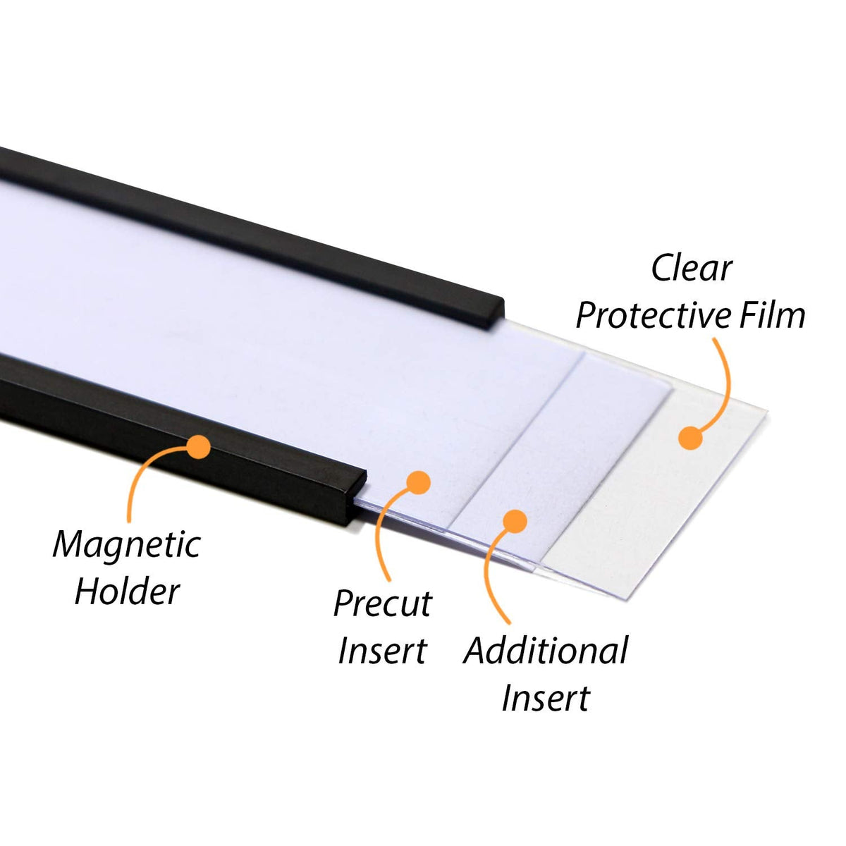 SmartSign Pack of 25 Magnetic"C" Channel Label Holders | 1" x 3" 1" x 3"