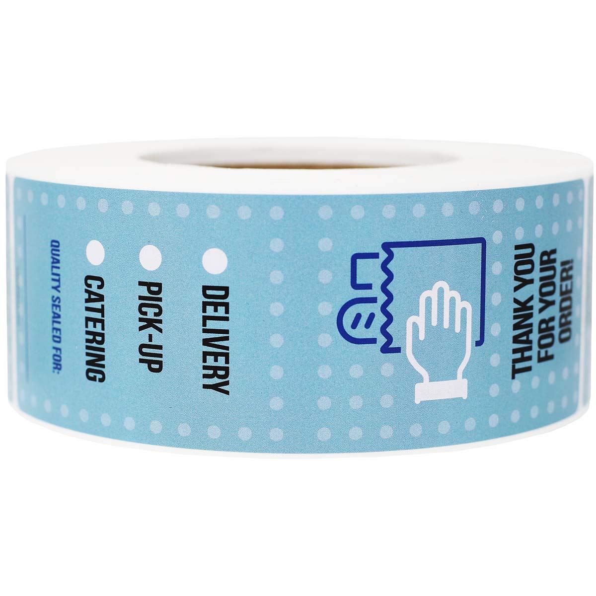 Quality Seal Labels for Delivery Pick Up Catering Food Safety Stickers 2.25" x 6.75" 500 Total Labels
