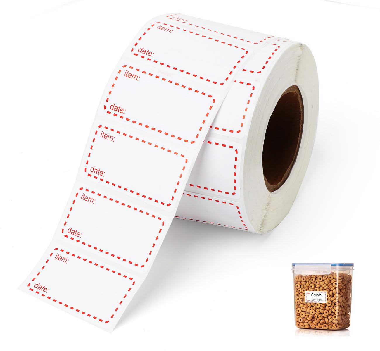 1000 Freezer Food Labels On Roll,Self-Adhesive Date Labels 1x2 Inch Removable Labels for Food Containers Storage,Food Containers Storage,Refrigerator,and Pantry Organization