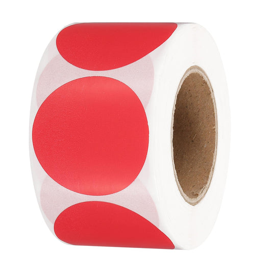 PATIKIL 1.5 Inch Round Thermal Label Stickers, 500Pcs Circle Direct Thermal Sticker Labels Self-Adhesive Thermal Printer Stickers for Business Classroom Office, Red