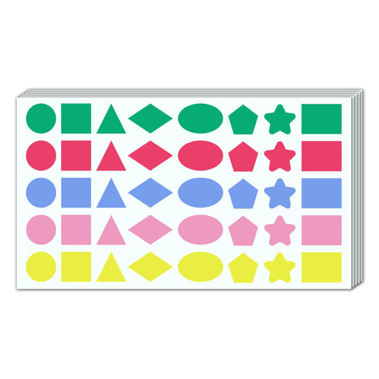 3000 Pieces, 3/4 inch - Colored Shape Stickers, Color Coded Labels - 8 Shapes, 5 Colors 3000 Pieces