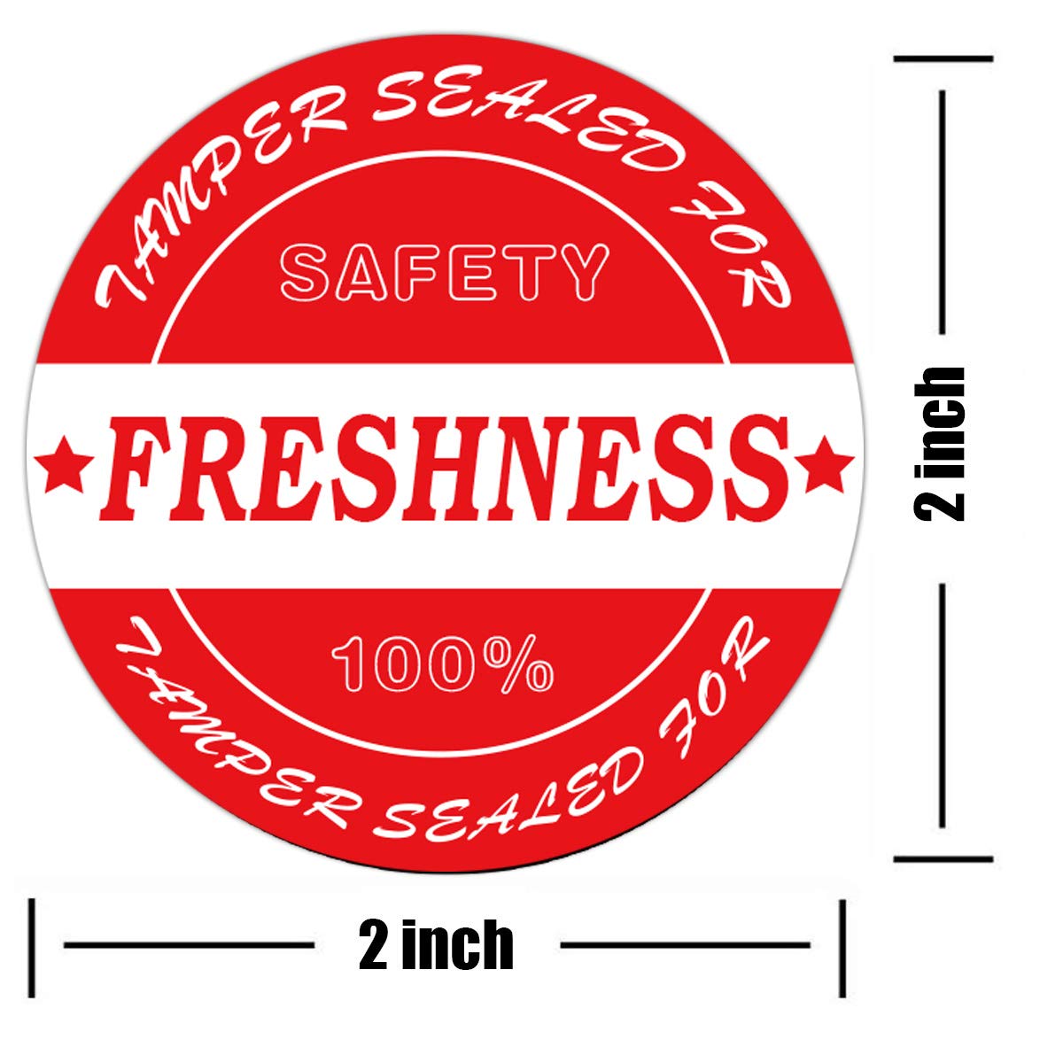Food Delivery Tamper Evident Stickers, Sealed for Freshness Labels, 2 Inch Red Round Adhesive Stickers for Safe Food delivery (500 pcs)