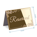 KAITELA Gold Acrylic Reserved Table Signs 6" x 4" Double Sided, Pack of 10