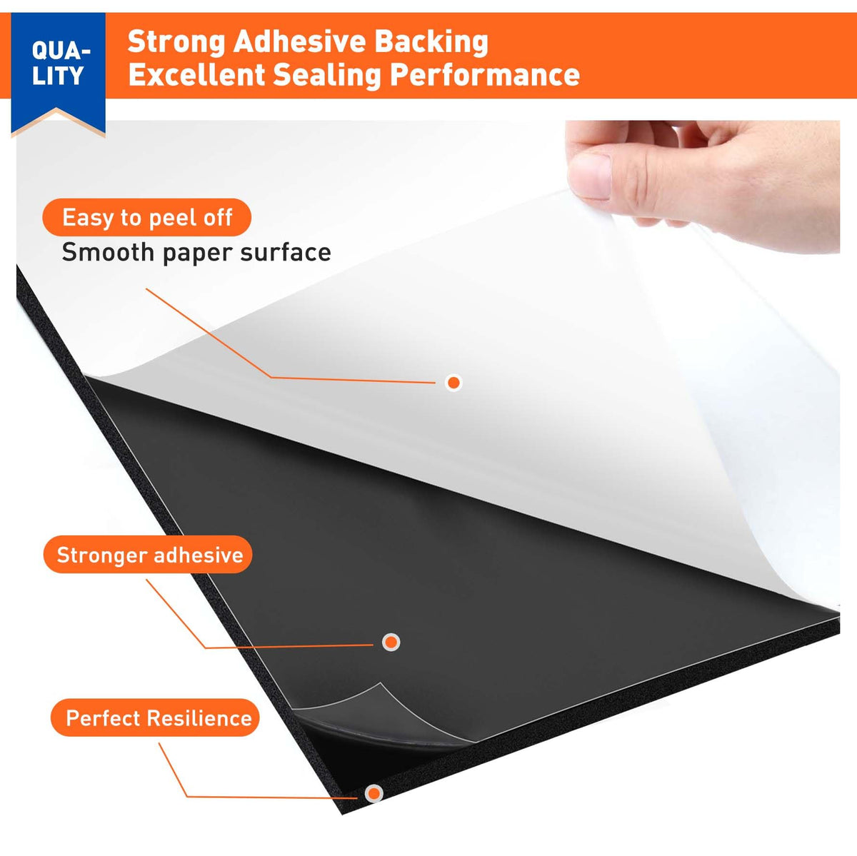 MAGZO Backed Adhesive Foam Padding 1/16" Thick x 12" W x 59" L, Black Thin Neoprene Sheets, Closed Cell Foam Sheet Roll 59In*12In*1/16In