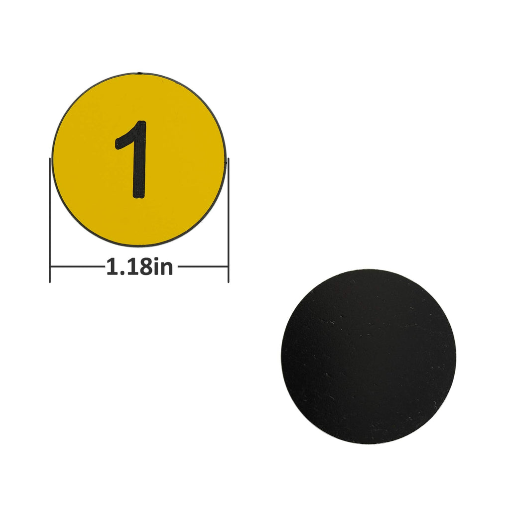 Plastic Number Tags Engraved Numbered Tags Without Hole (101-200, Yellow) 101-200