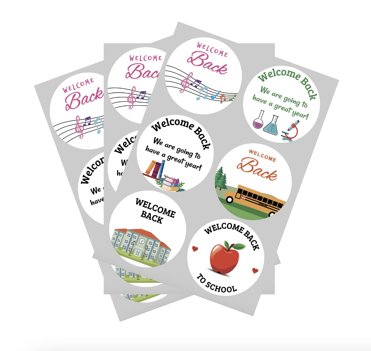 2 inch 102 PCS Welcome Back to School Stickers