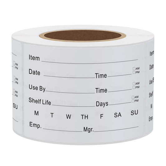 Hybsk 2 x 3 Inch Removable Freezer Food Labels for Reusable Containers- Easy Clean Leaves No Residue Food Storage Freezer 300 Stickers (Type 1) Type 1