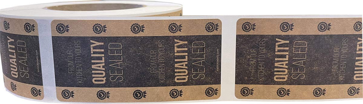 Tamper Evident Labels Quality Sealed Natural Kraft Food Seal Stickers 2 x 4 Inch 500 Total Stickers