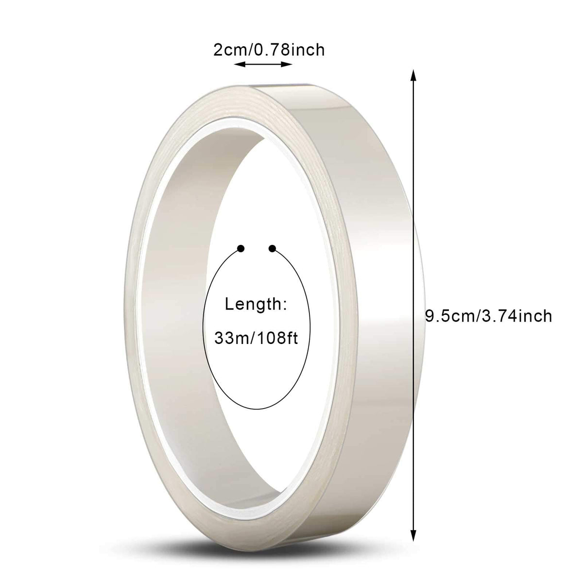 Zonon 4 Rolls 20mm x 33m 108 ft Heat Resistant Tape for Sublimation High Temp Adhesive Heat Transfer Tape Clear Vinyl Thermal Sublimation Press for Electronics Printing Circuit Board No Residue