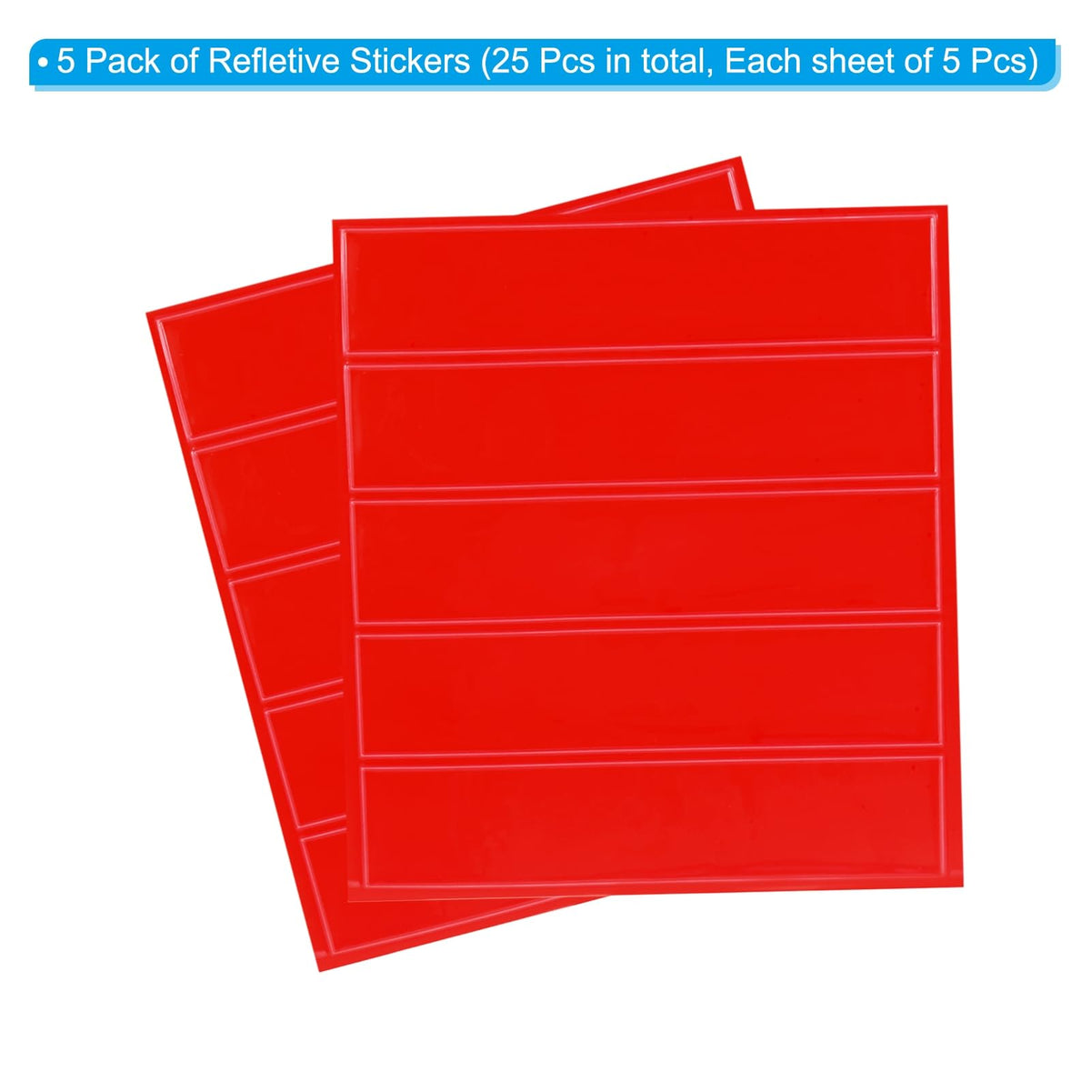 PATIKIL 4.5 x 1 Inch Safety Reflective Stickers, 25Pcs Adhesive Night Warning Sticker Waterproof Reflector Tape Strip for Helmet Hard Hat Clothing, Red Bright Red