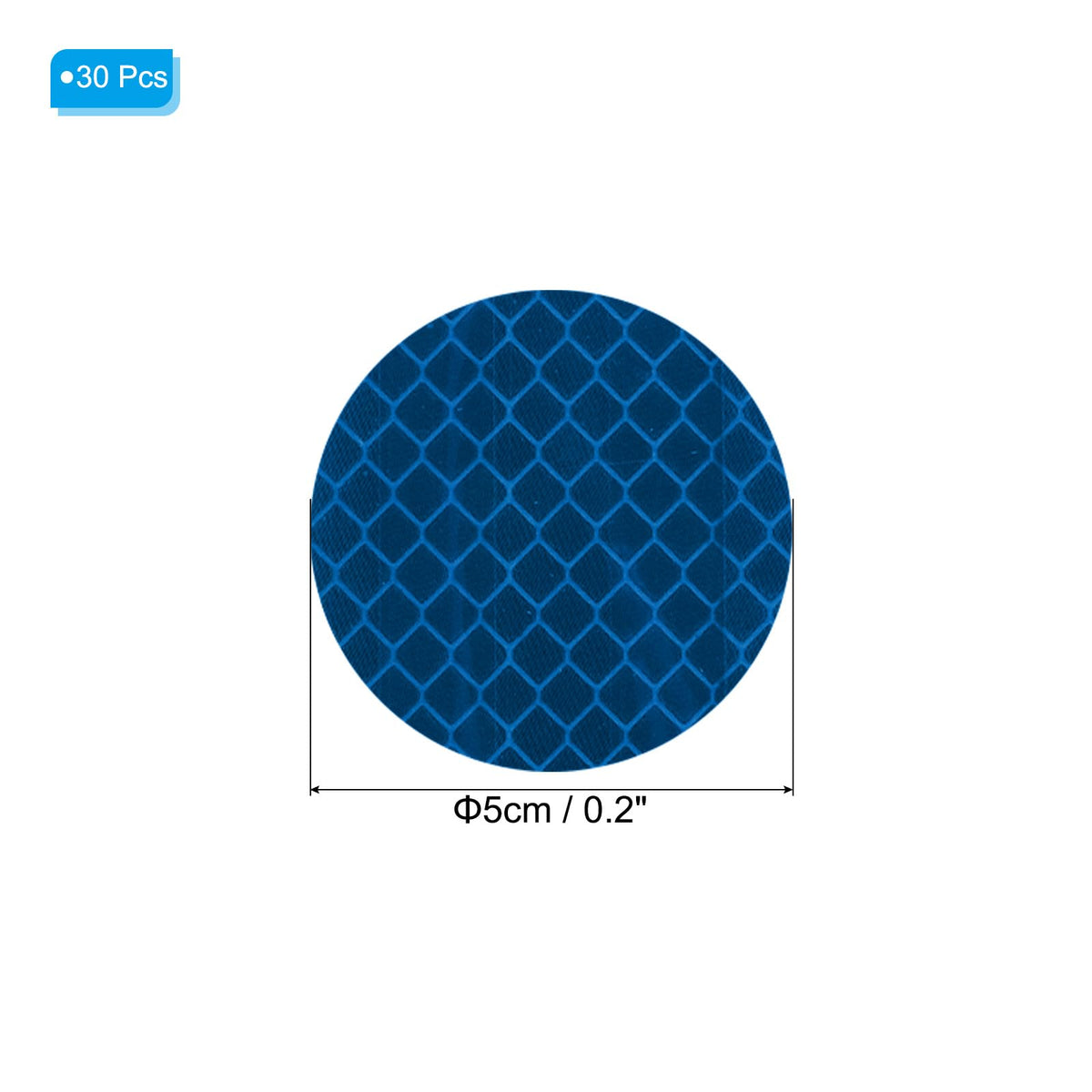 PATIKIL Reflective Stickers, 30 Pcs Safety High Visibility Reflective Sticker Waterproof Driveway Reflectors for Bicycle, Motorcycle, Blue (Round) 5 x 5cm / 2 x 2 inch