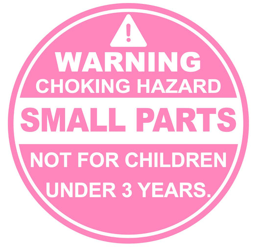 1.5 inch 300PCS Pink Small Parts Warning Choking Hazard Stickers Removable Adhesive Stickers