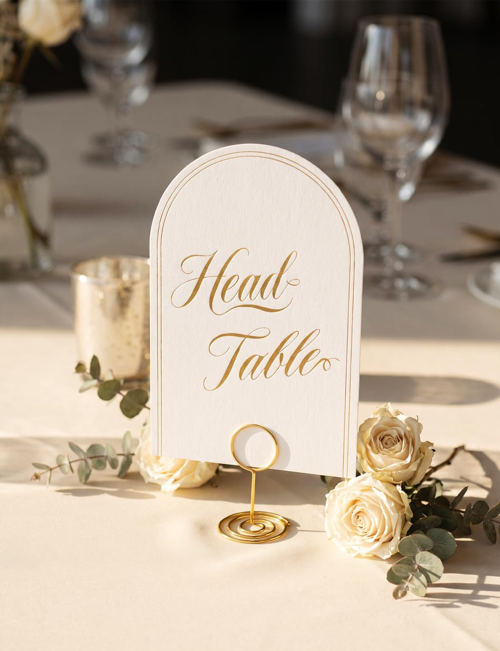 Wedding Table Numbers 1-20 with Head Table, Gold Table Numbers, Art Paper