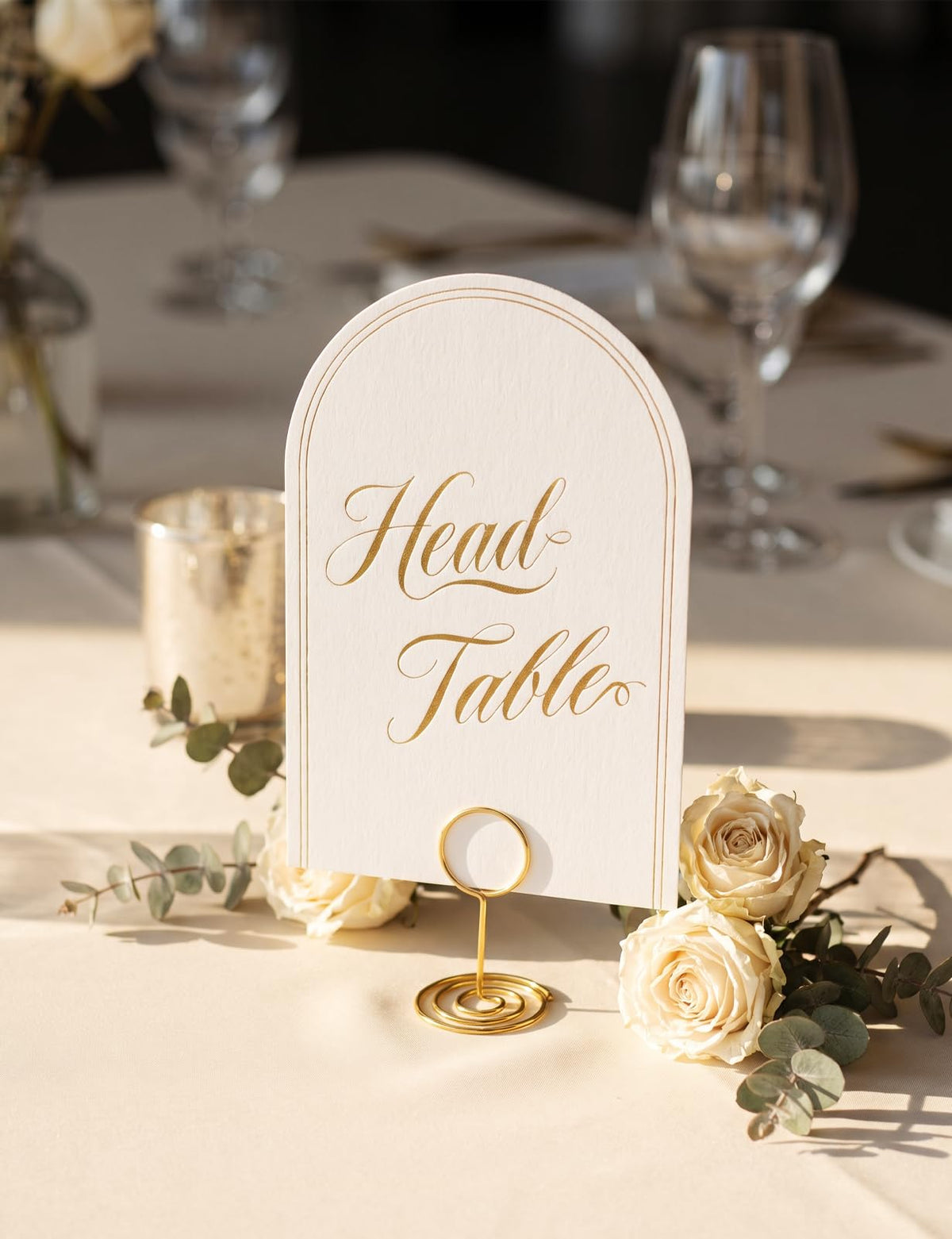 Wedding Table Numbers 1-20 with Head Table, Gold Table Numbers, Art Paper
