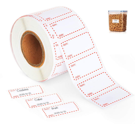 1000 Freezer Food Labels On Roll,Self-Adhesive Date Labels 1x2 Inch Removable Labels for Food Containers Storage,Food Containers Storage,Refrigerator,and Pantry Organization