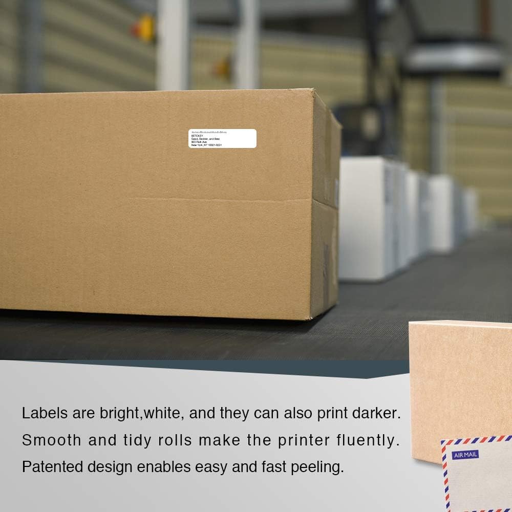 BETCKEY - Compatible DYMO 30346 (1/2" x 1-7/8") Library Barcode Labels - Compatible with DYMO Labelwriter 450, 4XL, NOT FIT 550 & 5XL [2 Rolls/1200 Labels]