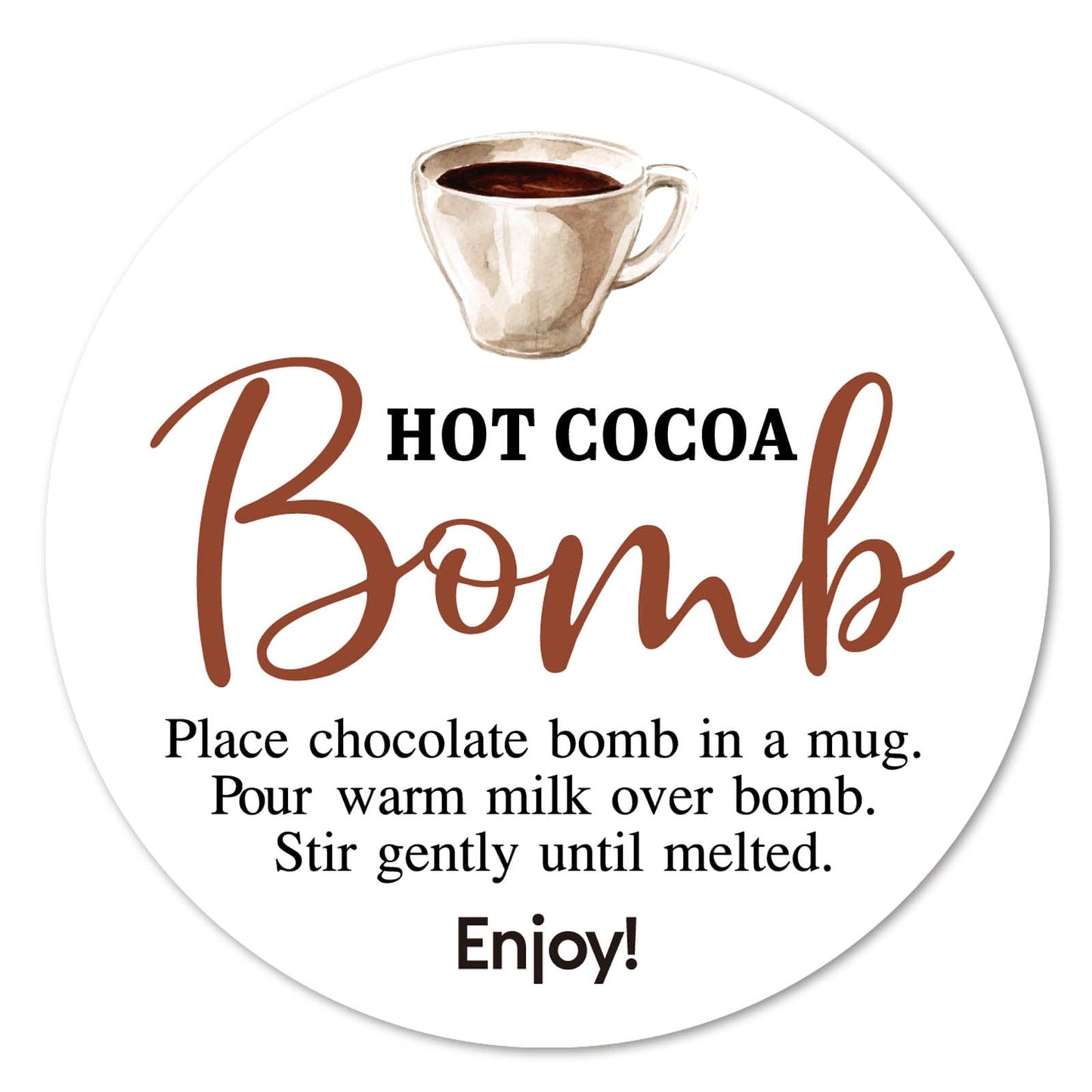 Hot Cocoa Bomb Stickers, 40-Pack 2inch All Occasion Hot Cocoa Bomb Sticker Labels
