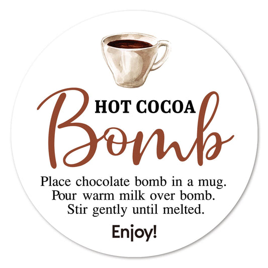 Hot Cocoa Bomb Stickers, 40-Pack 2inch All Occasion Hot Cocoa Bomb Sticker Labels