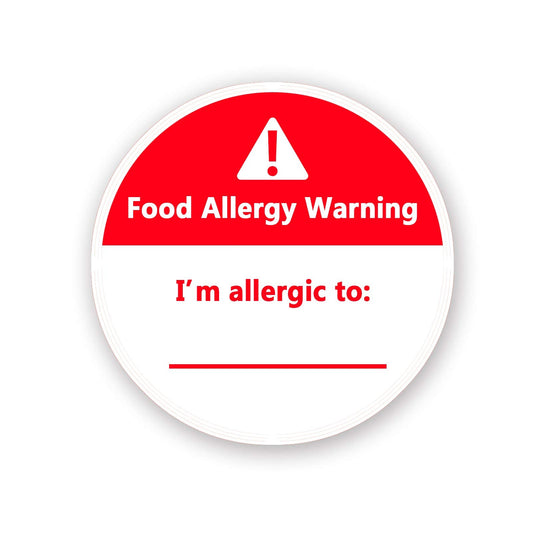 Allergies Stickers,Writable Allergy Labels,I'm Allergic to Stickers,1.5 Inch Total 500 Per Roll
