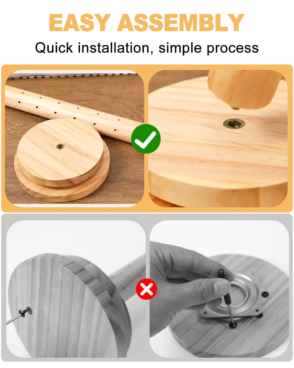Wood Cake Pop Stand Kit 48 Holes with Spinning Base Wooden Set 1