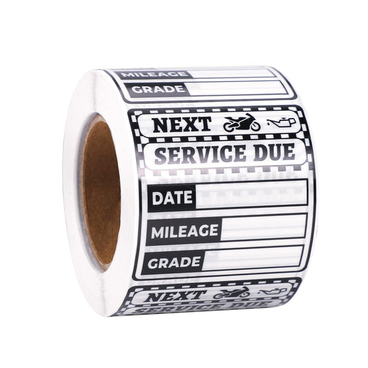 350pcs Oil Change Stickers, 2x2in Next Service Due Oil Change Reminder Tags Removable Decal No Residue Oil Change Labels for Motorcycle Maintenance(Motorcycle Style)