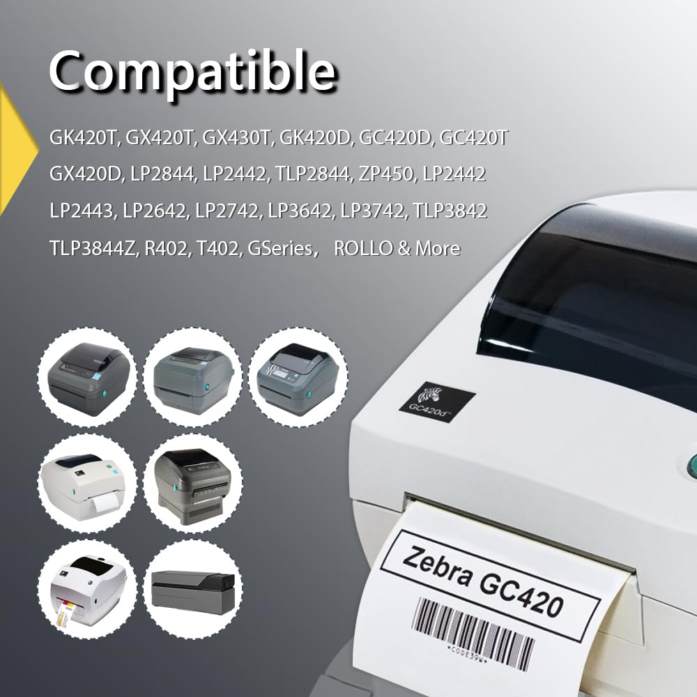 BETCKEY - 2" x 1" (51 mm x 25 mm) UPC Barcode & Address Labels Compatible with Zebra & Rollo Label Printer,Premium Adhesive & Perforated [2 Rolls, 2600 Labels]