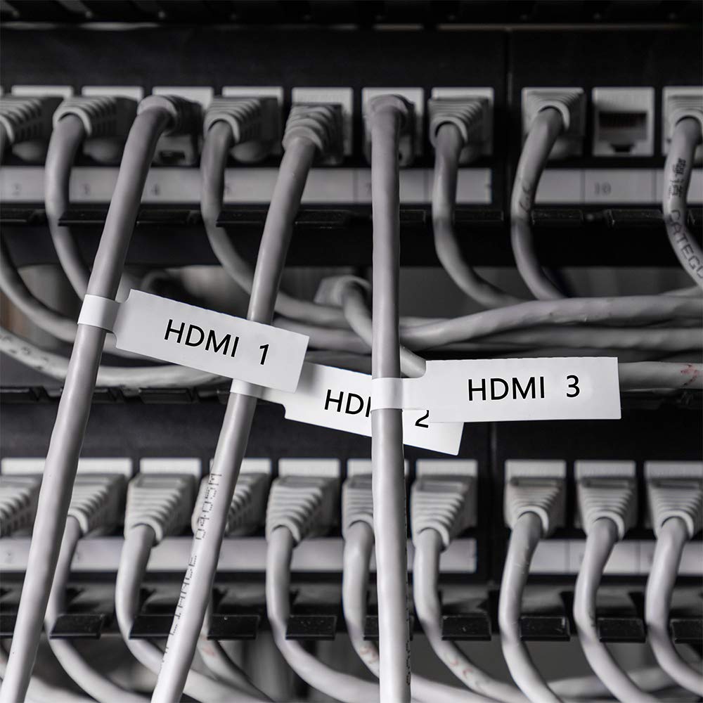Phomemo D30 Label Maker Tape Cable Wire Label Tape, Black on White Sticker White/White/White