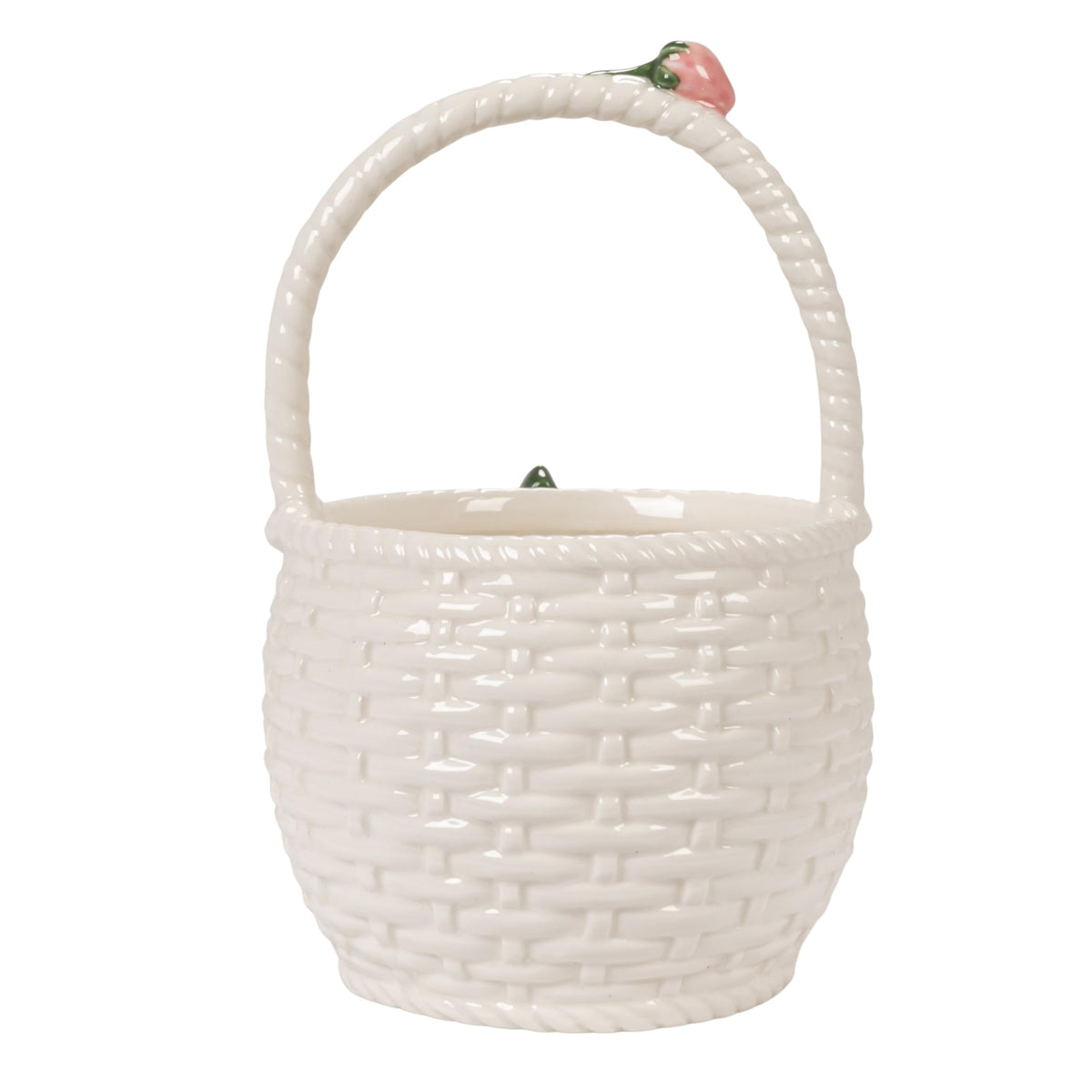 Creative Co-Op Stoneware Strawberry Basket Container