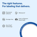 Avery® Durable White Rectangle Waterproof Labels, 1" x 1.5", Laser/Pigment-Based Inkjet Printer Compatible, 500 Printable Labels Total, Great for Branding, Packaging, and More 500 labels