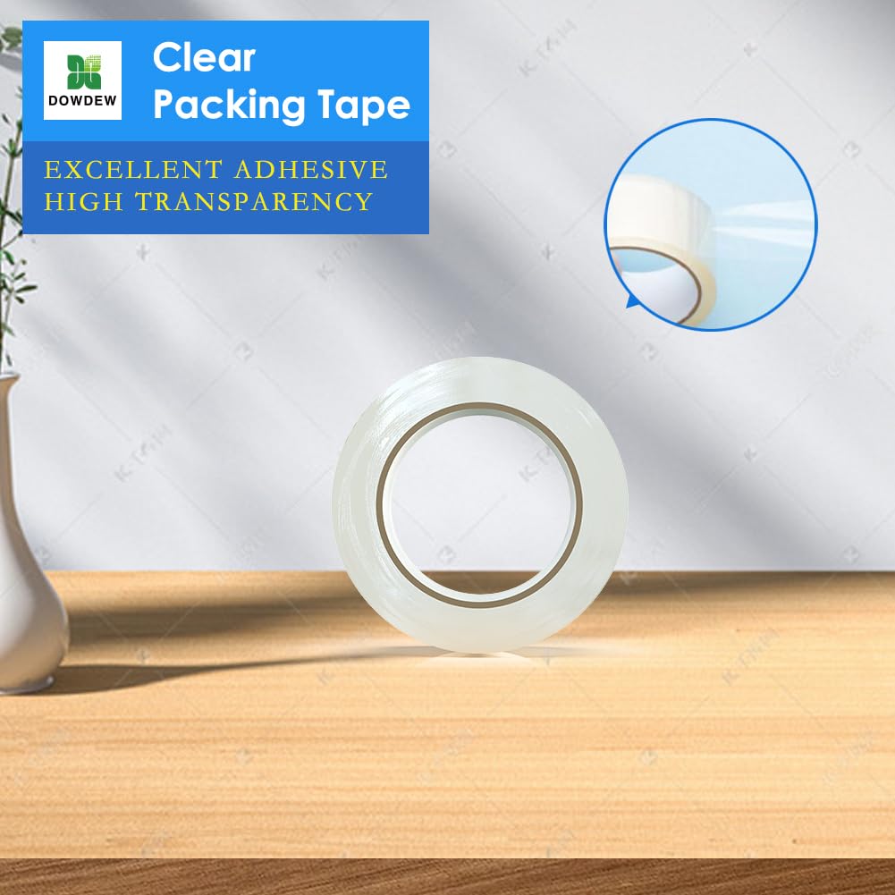Clear Packing Tape, Heavy Duty Packaging Tape 1.88 inch x 55 Yards Refill Roll for Shipping Mailing Moving [Ultra Strong - Super Thick] (3 Rolls / 165 Total Yards) 3 Rolls / 165 Total Yards