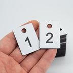 Plastic Numbered Tags Rectangle Key Number Tags Number Disc with Hole (1-100, White) 1-100