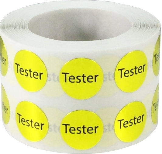 Round Tester Dot Adhesive Stickers, 1/2 Inch Round Labels, 1000 Stickers per Roll, Gold