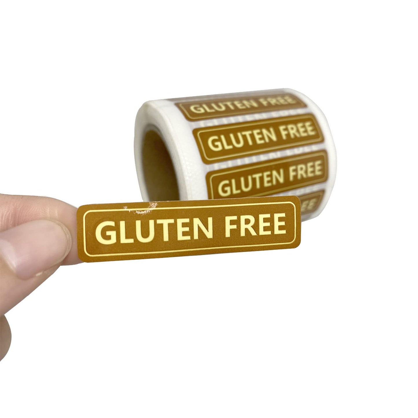 Gluten Free Labels,Food Allergies Warning Label Stickers for Food Package,2x0.5 Inch,500 Pcs Per Roll