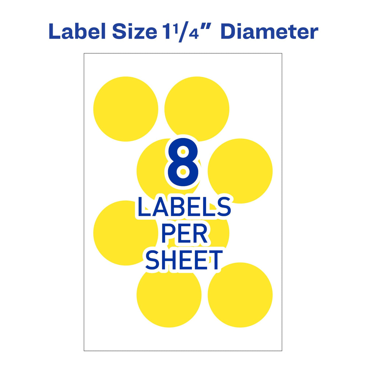 Avery® Self-Adhesive Removable Labels, 1.25 Inches Diameter, Yellow Neon, 400 per Pack (5499)