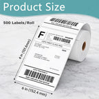 500 Pcs 4"x6" Direct Thermal Shipping Labels, 1 Roll