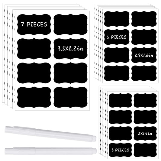 120 Pcs Chalkboard Storage Bin & Container Labels - Waterproof Reusable Chalk Labels for Mason Jars - Liquid Chalk Markers (2 Included) - Perfect for Parties & Weddings 1 style (120pcs)