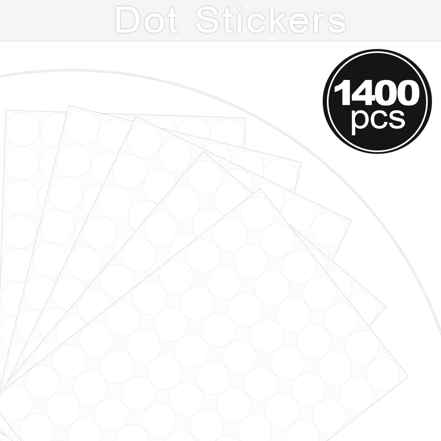1400 PCS Dot Stickers White 1 Inch Round Color Coding Labels Polka Circle Dot Label Sticker for Office,Classroom,Papers Etc White/1400pcs