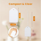 2.8x1.7 White Price Tags with String 500 Pcs, Gift Tags 2.8x1.7