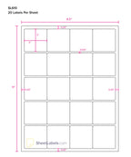 2" x 2" Labels from SheetLabels.com, Laser or Inkjet Printable, Easy to Peel, 2000 Labels