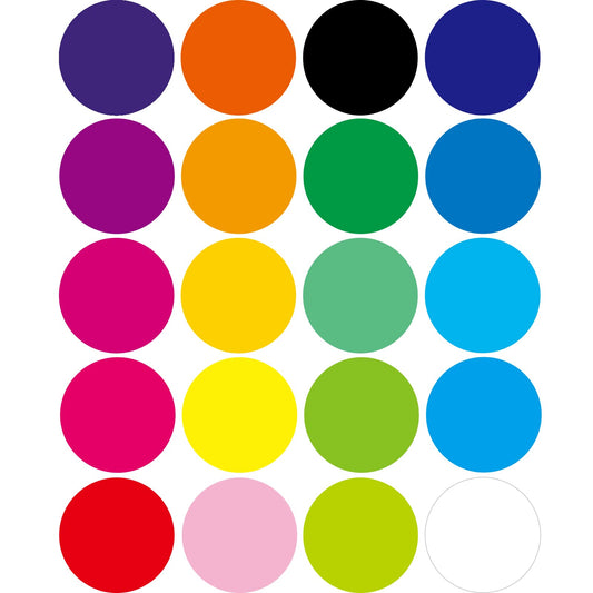 Dot Label Stickers 2 Inch 500 Large Circle Colored Round Self-Adhesive Solid Assorted Colors Coding Label Stickers 20 Colors