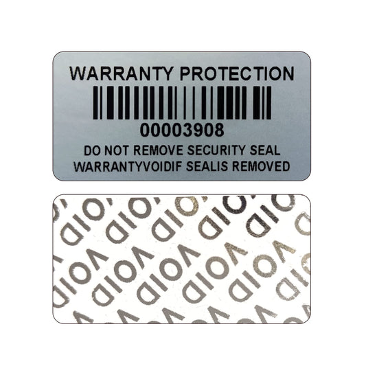 160pcs Tamper Evident Barcode Stickers with Individual Serial Number Security Warranty Void Sticker,Sealing Label for Package(1.6x0.8 inches,Silver) Silver