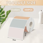 Starboling 3" x 2" Thermal Labels,Self-Adhesive Rectangle Thermal Printer Sticker,for Price,Barcode,Mailing,Name（Beige Gradient） 2''x3''beige