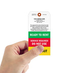 SmartSign "Ready to Rent" Two-Sided Tags with Tear-Off Stubs - Pack of 100 | 6.25" x 3.125" Polylith Plastic, 10 mil