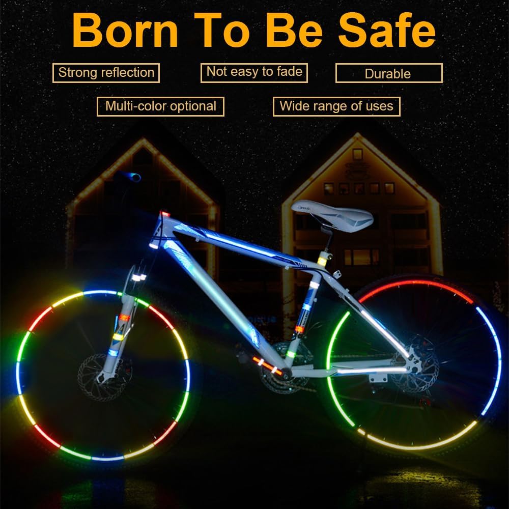 Self-Adhesive Reflective Tape - 5 Rolls Waterproof High Visibility Safety Strips for Cars, Bikes, Motorcycle, Mailbox, Helmet, Gear | 10mm x 8m, 5 Colors