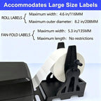 LENVII 2-in-1 Label Roll Holder with Rewinder,for Rolls and Fanfold Labels Label Holder Rewinder