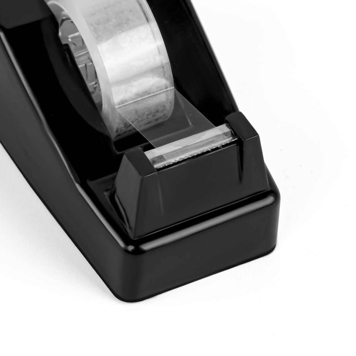 Desktop Tape Dispenser Black with Weighted Nonskid Base - Includes 6 Rolls of Transparent Tape (0.71 Inch x 1000 inches Each) Black (6pcs Tape)